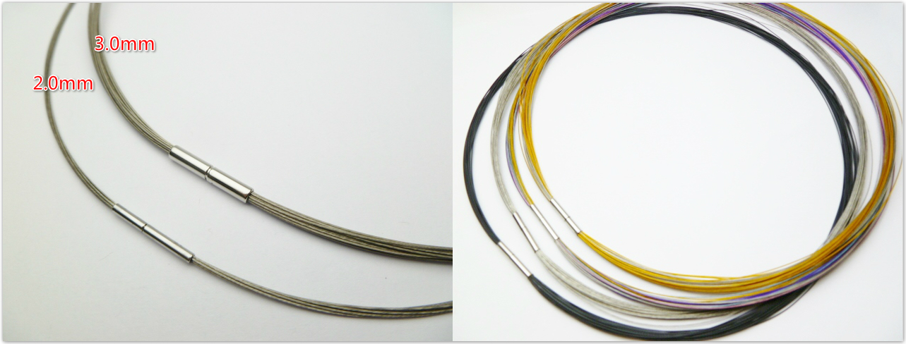 16"- 3mm Sliver Claps Stainless Steel Cable w/ 925 Sliver Claps